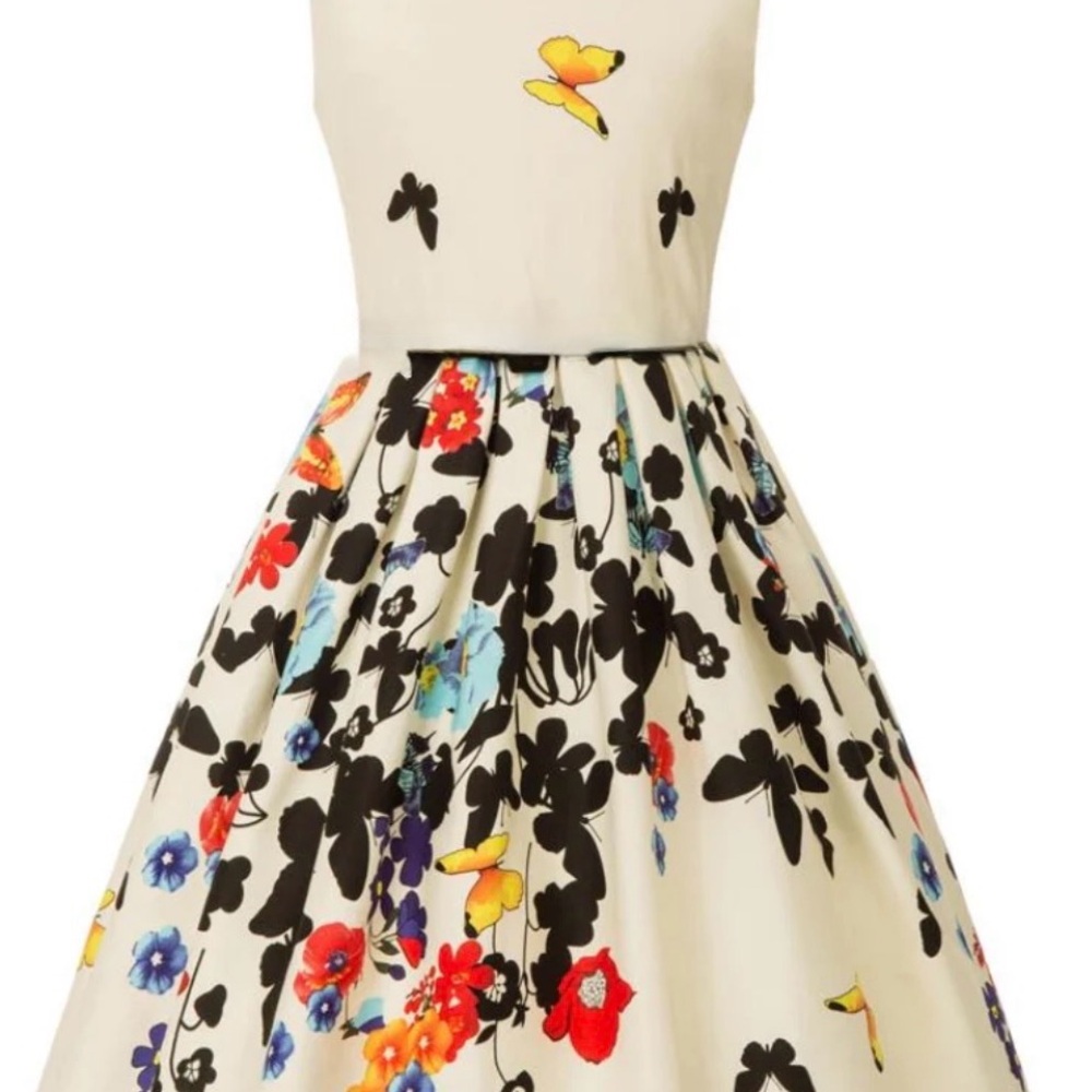 Kate Kasin Floral Kids Dress - Cream and Red